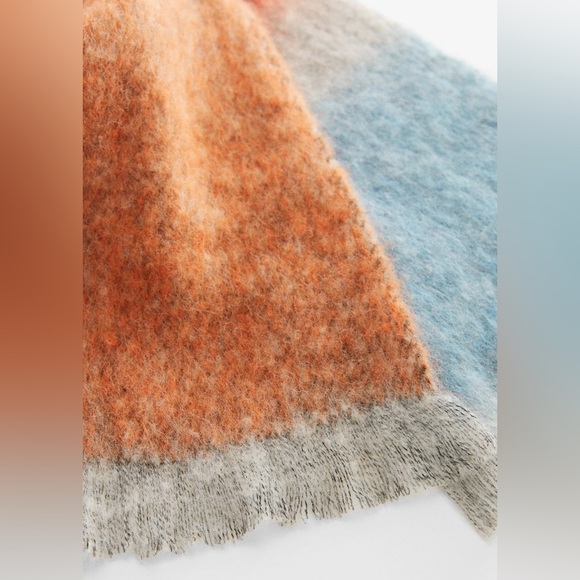 Mango Wool Blend Multi-Color Fringed Scarf - Picture 3 of 6